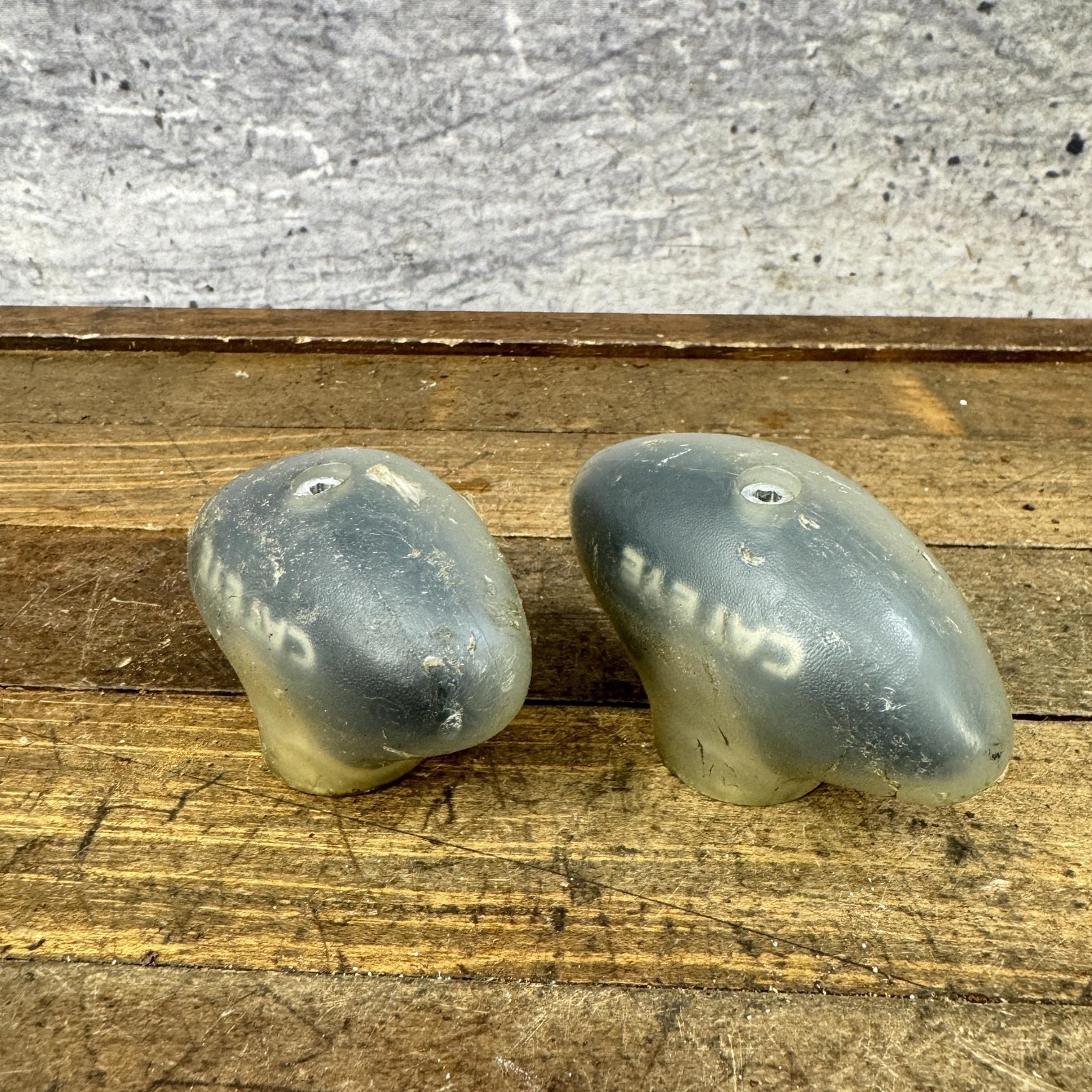Vintage CatEye Gray Handlebar Bar Ends Plastic Pair 90s Bike MTB Road