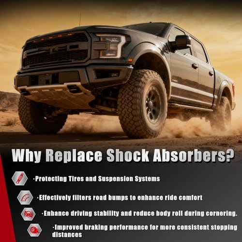 4.5-8» Rear Shock Absorbers for 2007-2025 4.5-8″ Silver 07-25 Chevy/GMC 1500