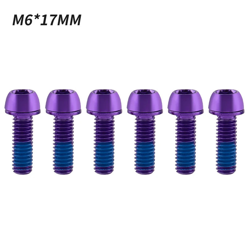 6Pcs M6x17mm Bike Bolts w/Washer MTB Disc Brake Caliper Stem Crank Screws
