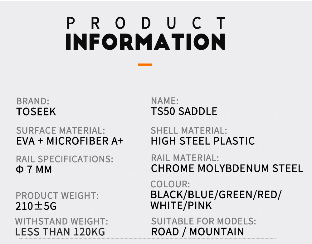 TOSEEK Seat Cushion narrow and small Saddle Recommended for Adult Bike Saddle