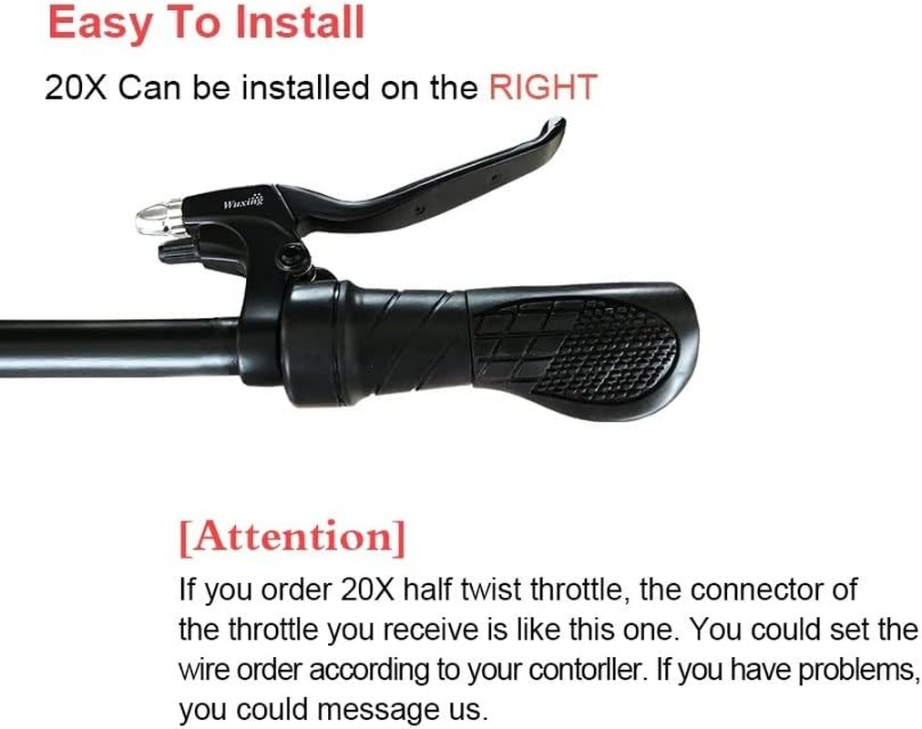 Wuxing Right Handle 20X Half Twist Throttle Electric Bicycle 12V/24V/36V/48V/60V