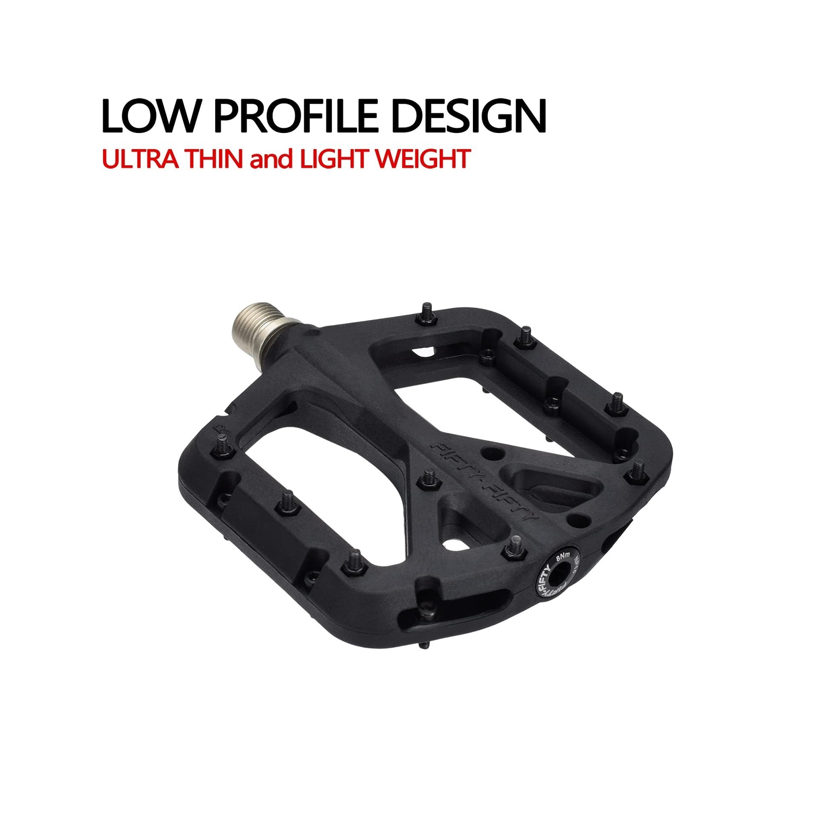 FIFTY-FIFTY Mountain Bike Pedals, Non-Slip MTB Nylon Composite Pedals, 9/16″ …