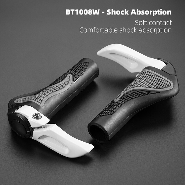 ROCKBROS MTB Bike Grips Cycling Shockproof Dustproof Bike Rubber Grips White