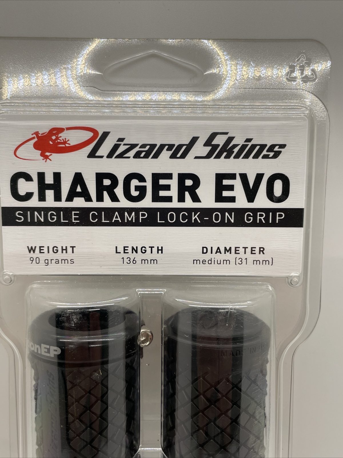 Lizard Skins Charger Evo Single Clamp Lock On Grips 136mm 90gms Medium Jet Black