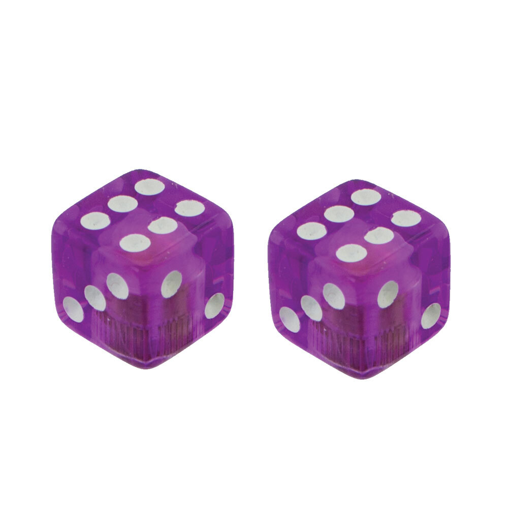 PRO+ DICE VALVE CAPS IN CLEAR PURPLE USED FOR SCHRADER VALVE