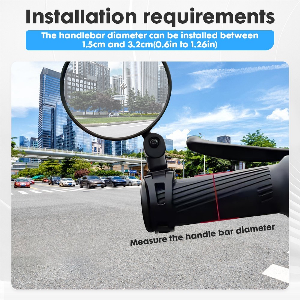 Electric Bicycle Scooter Reversing Mirror Rearview Mirror Wide Angle Convex