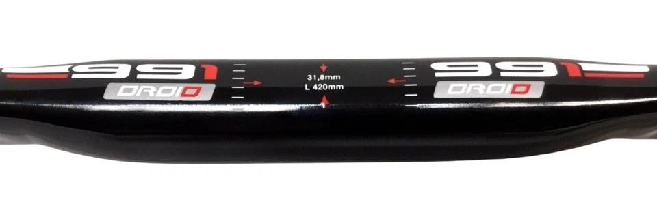 991 Droid Aero Road Black Handlebar Flat Top Drop Bar 42cm 31.8mm AL7071