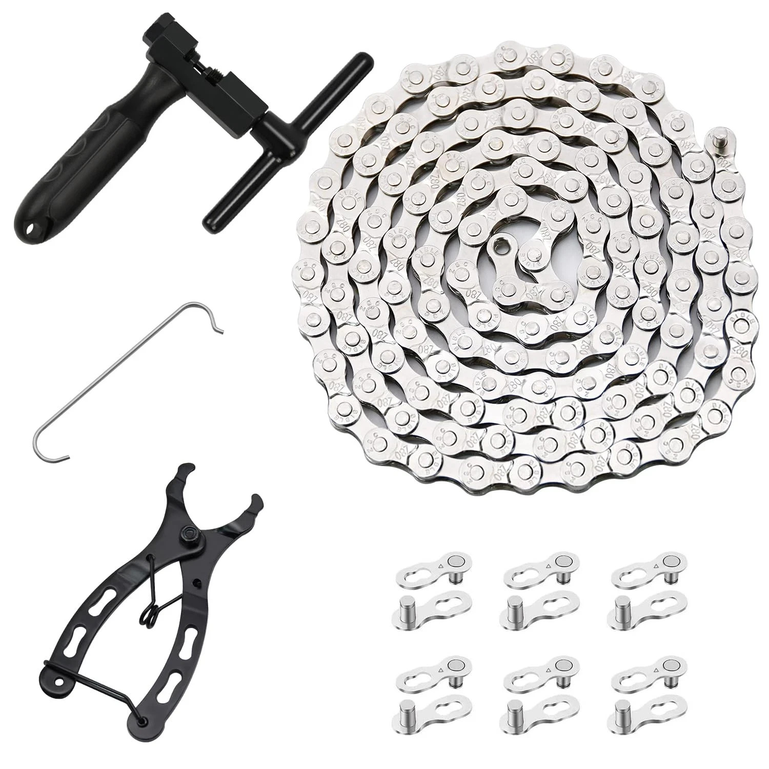 Bike Chain Kit, Single/6/7/8/9/10/11/12 Speed Multi-Function Bike Mechanic Repai