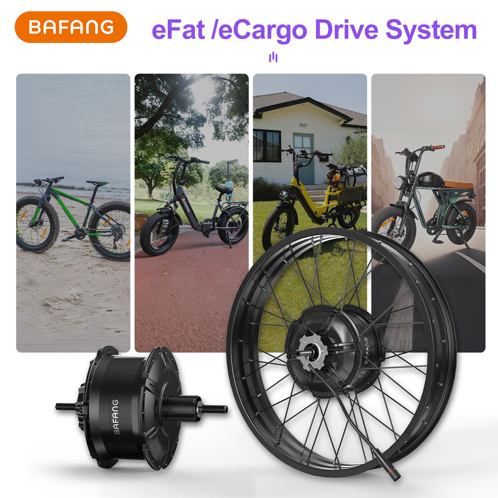 BAFANG 48V1000W Rear Hub Motor 26″ 20» Wheel Hub Motor Bicycle Conversion Kit