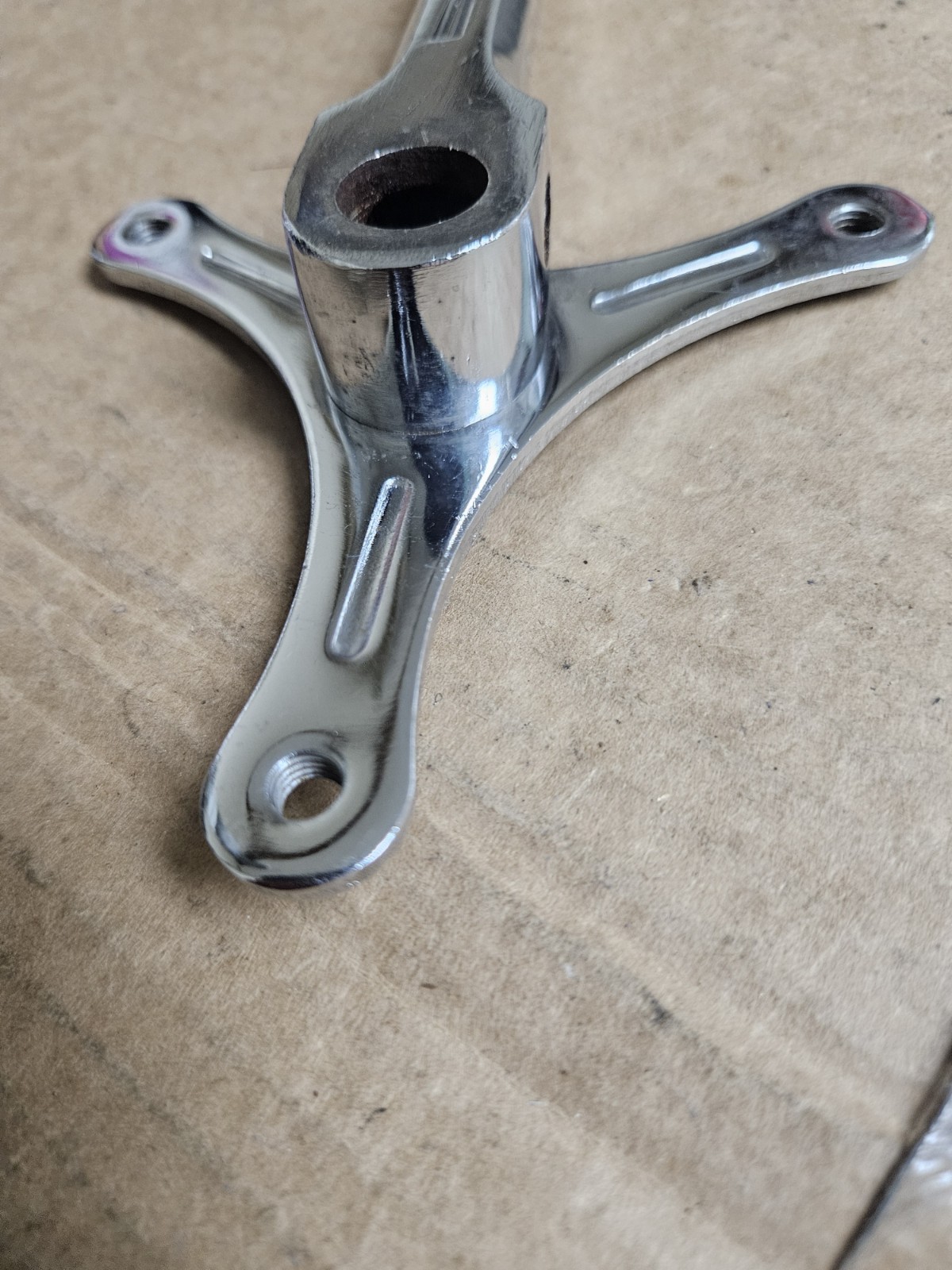 Vintage NOS Nervar 3 Arm Cottered Crankset 165mm arms, 52/47T, France