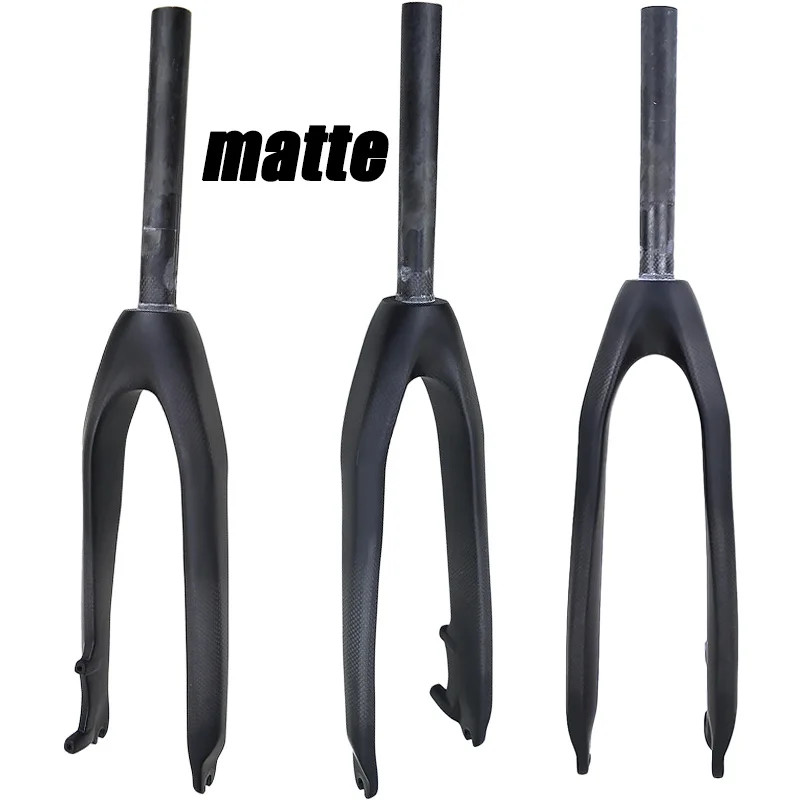 Carbon Fiber Folding MTB Front Fork 20 24er Straight Tapered Tube Disc Brake