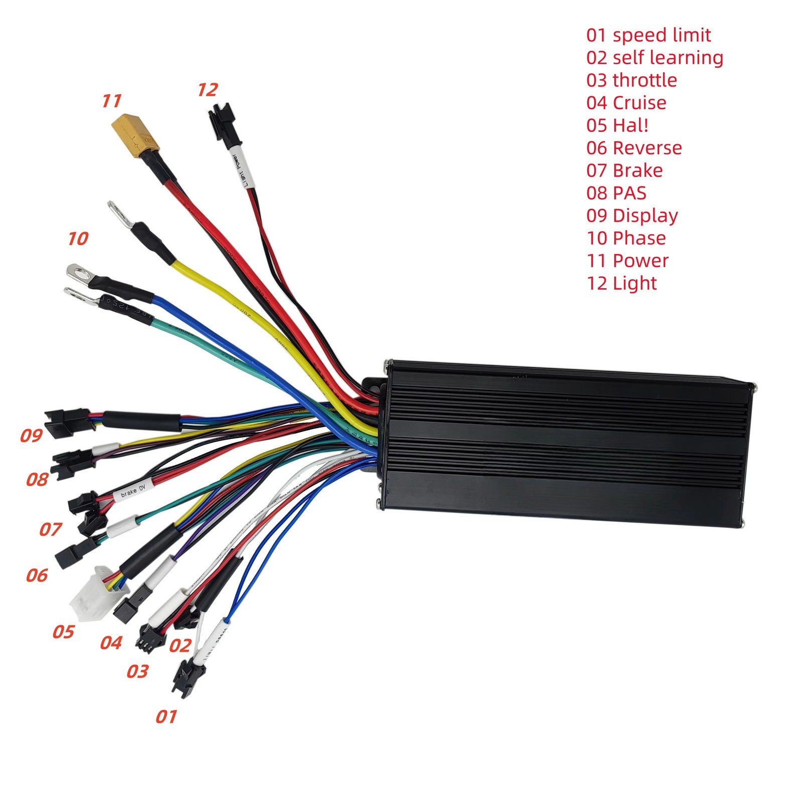 Ebike Controller EN06/SW900/UKC1 Display 36V 48V 52V 750W 30A 3-Mode Sine Wave