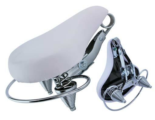 GENUINE I10″ LONG VINYL COMFORT BEACH CRUISER SADDLE IN WHITE FOR CRUISER/TRIKE