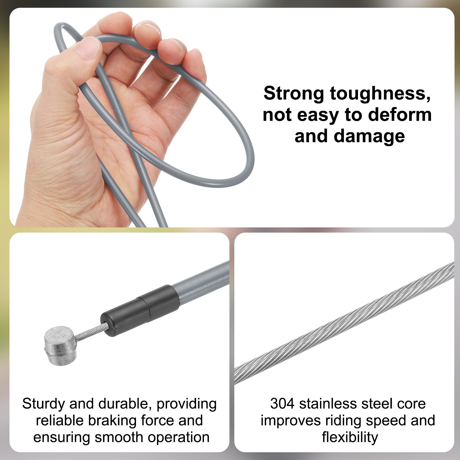 Bicycle brake cable kit set universal bike gearbox cable grey