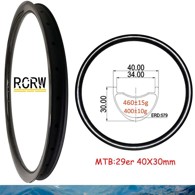 29er MTB XC AM Bicycle 30/34/36/40X30mm Carbon Rim 30/34/36/40mm Wide UD Ring