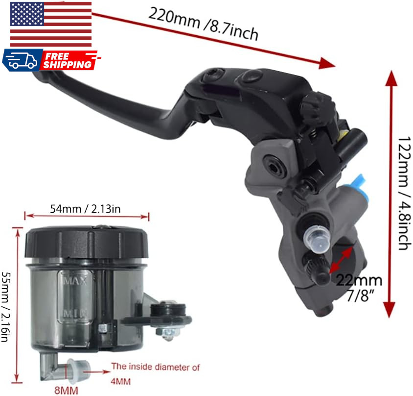 7/8″ Motorcycle Universal RCS19 CNC Hydraulic Brake Clutch Master Cylinder Reser