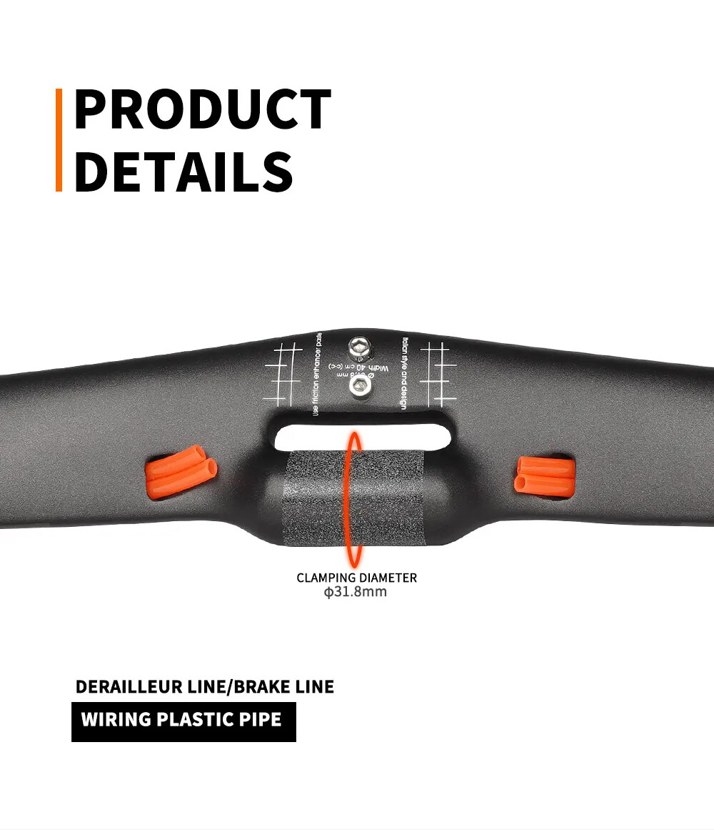 400/420/440mm Road Bike Full Carbon Handlebar Bent Bar 40/42/44 Cm Internal Rout