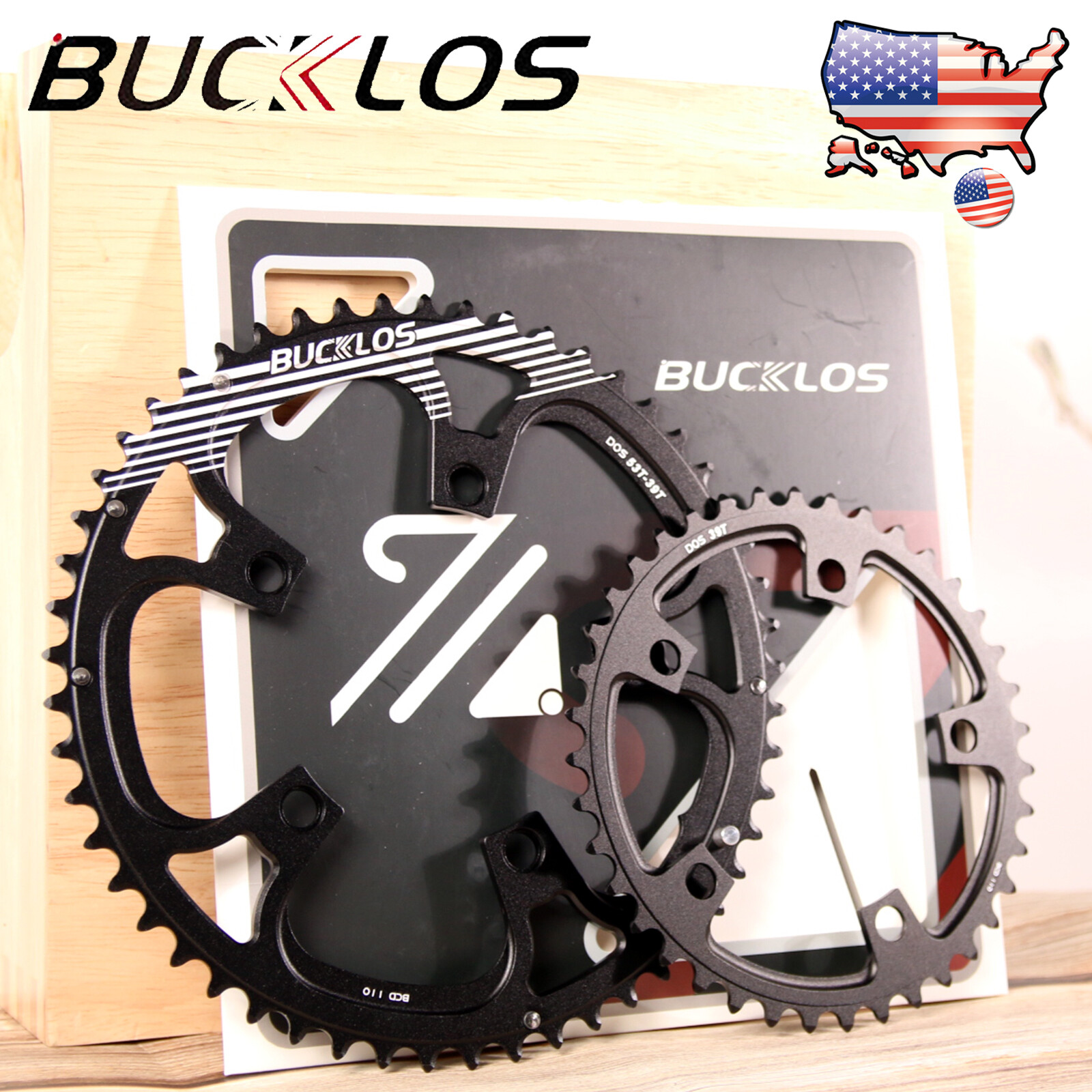 110BCD 34T-53T Road Bicycle Chainring Double Tooth Chain Ring Aluminum US STOCK