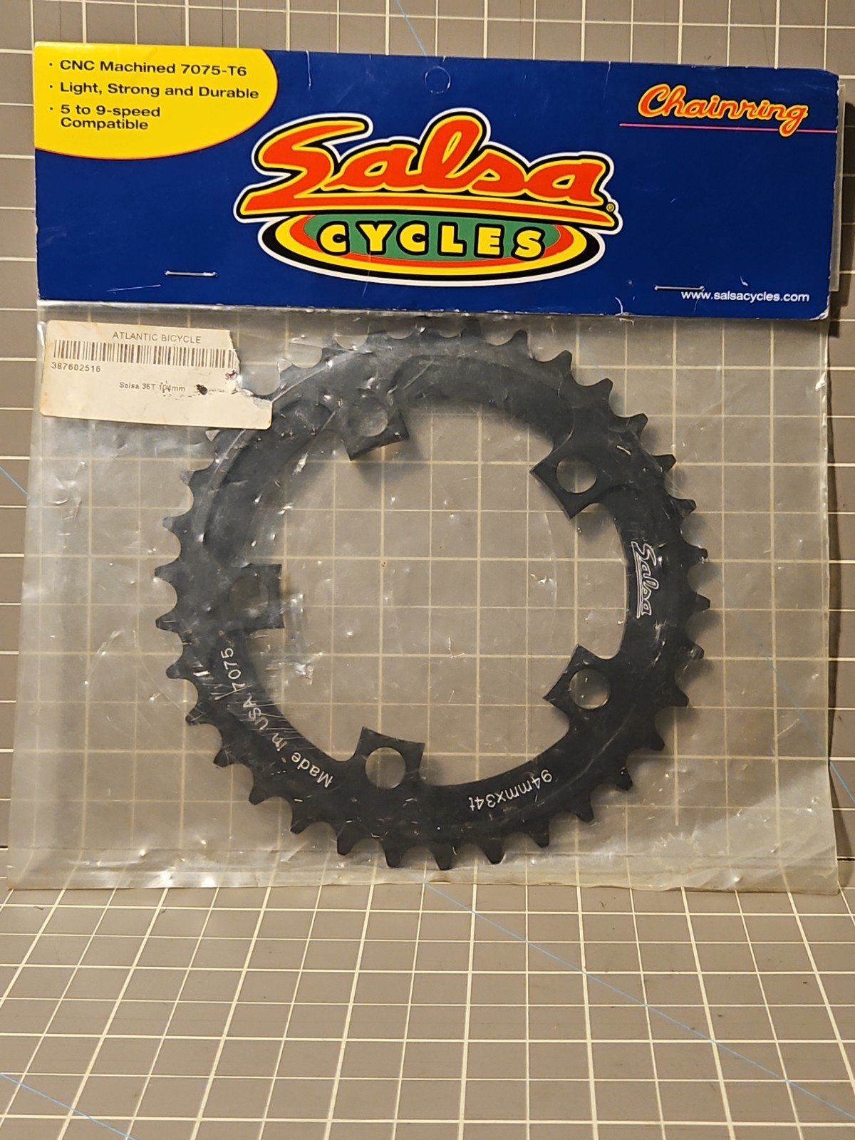 Salsa Chainring 34t Black Alloy 90s NOS New 94mm USA 7075 MTB Vintage 90s