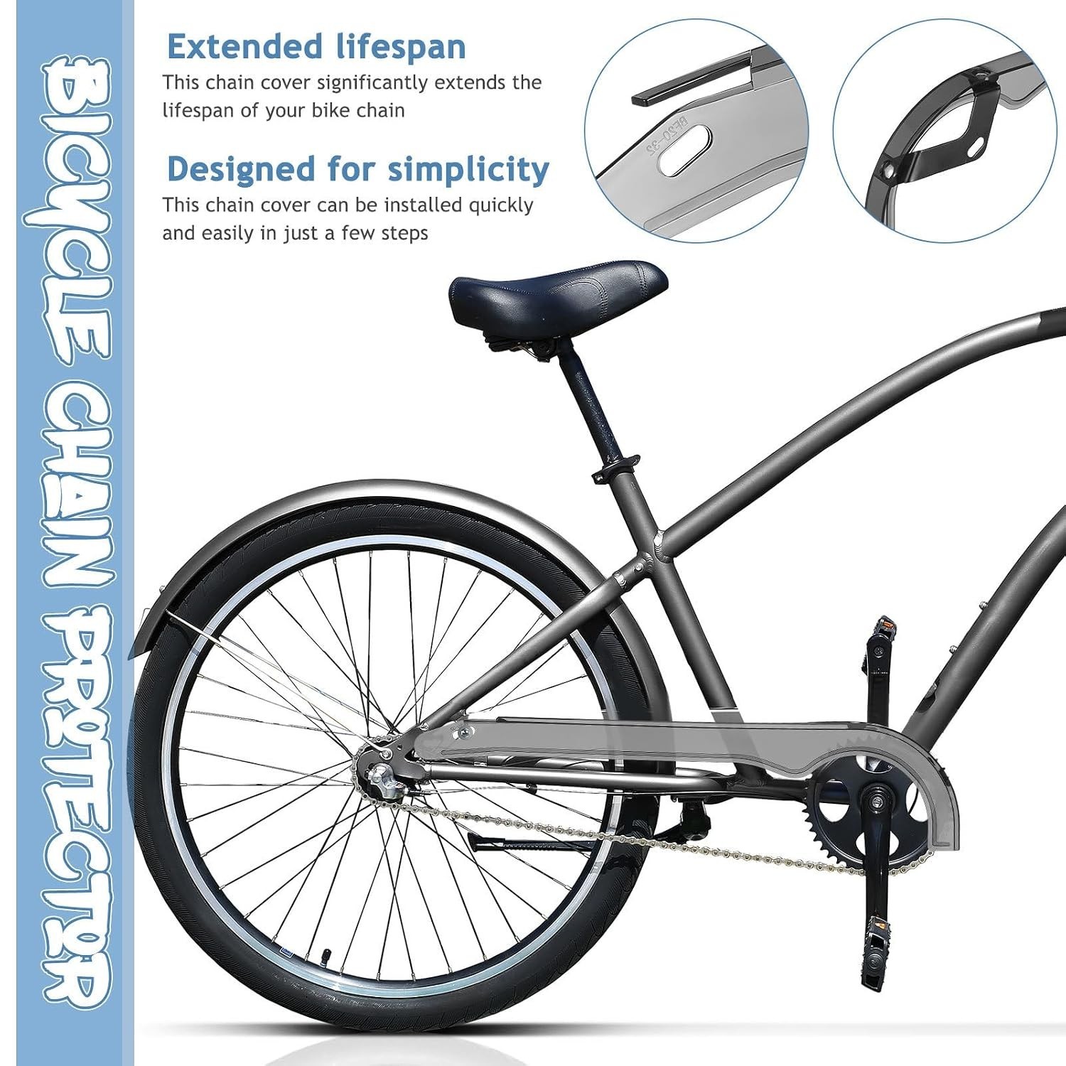 Universal Oil-Proof Bike Chain Cover for Mountain & Road Bicycles – Easy Install