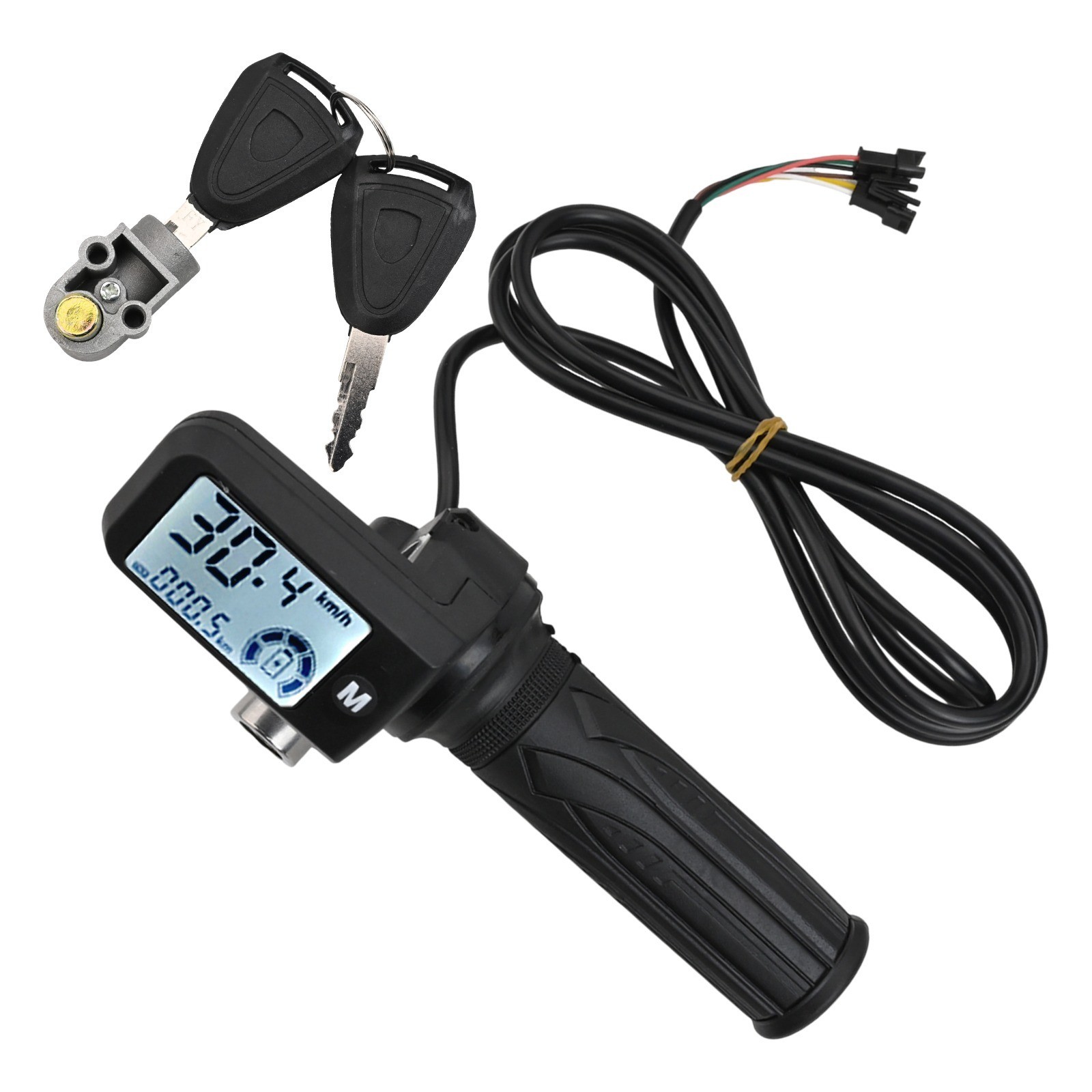 1PCS E Bike Throttle Control Handle LCD Display With 170cm Cable And Keys