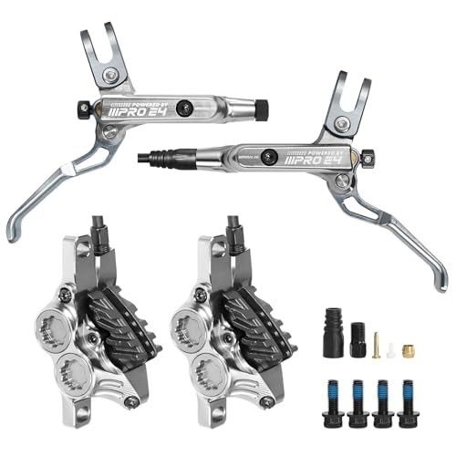 BUCKLOS MTB 4-Piston Hydraulic Disc Brake Set Front Rear Pre-Bled