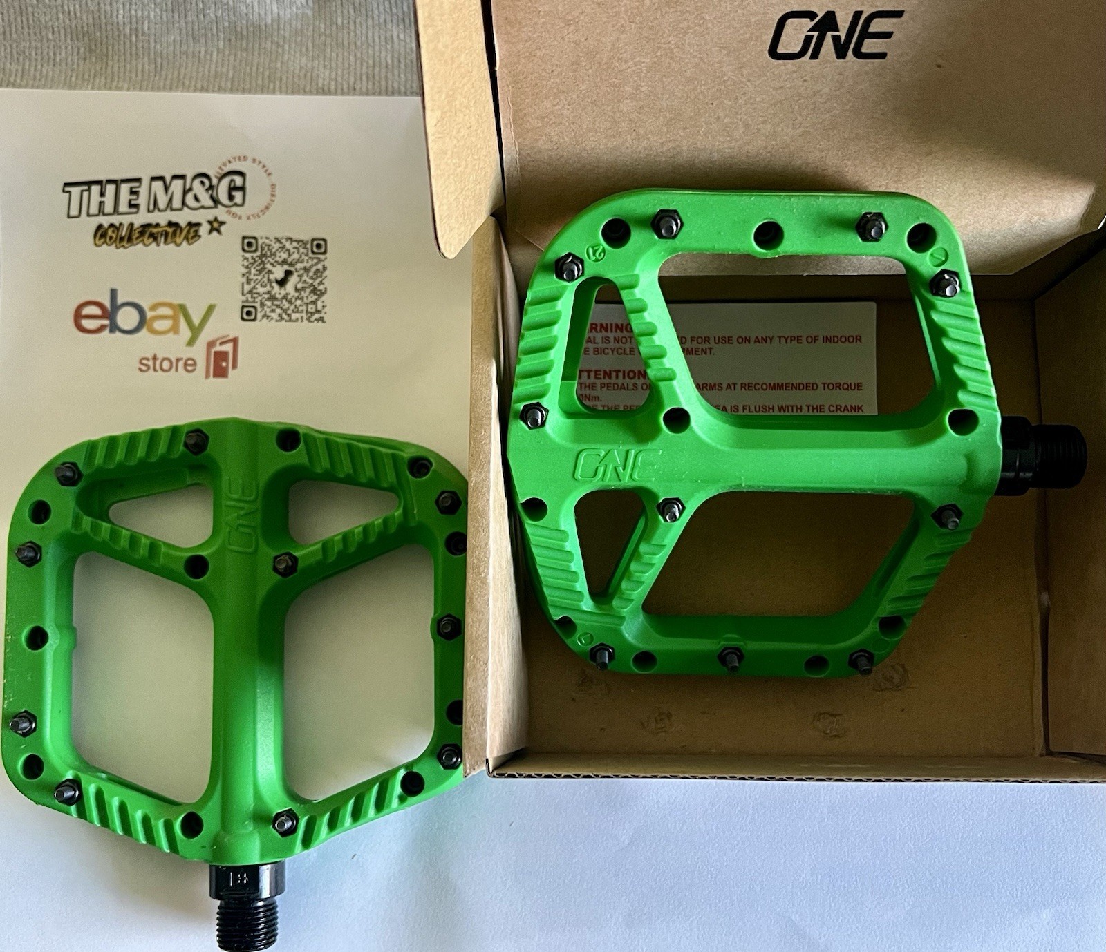 OneUp Components Composite Platform Pedals (pair) – Green – New in Box