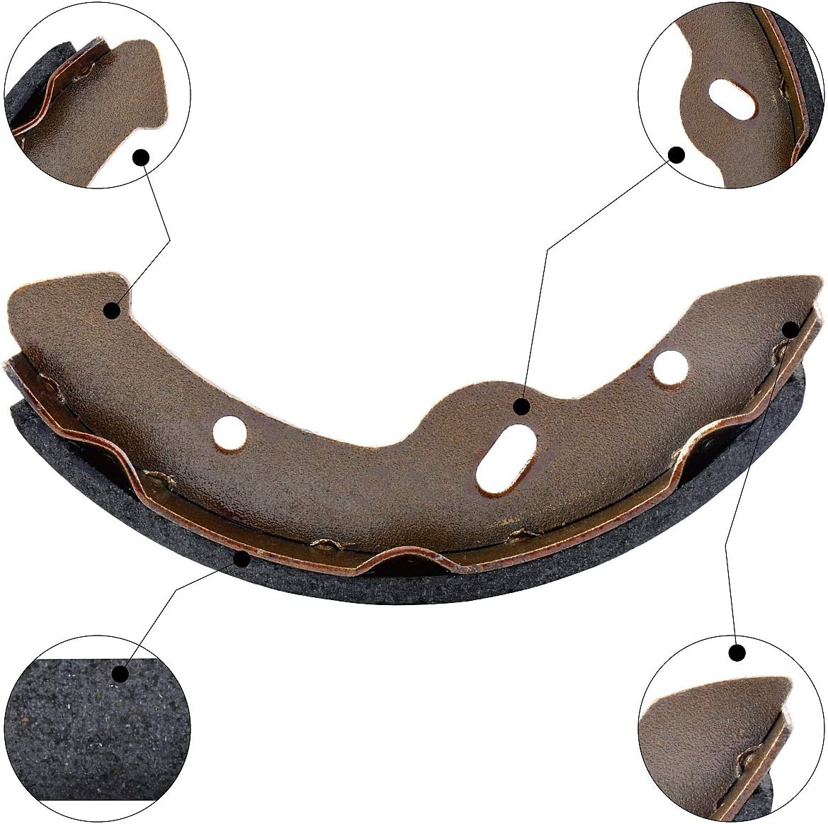 EZGO Brake Shoes Pads and Spring Kit Compatible With1996-Up Txt/St350/Workhorse