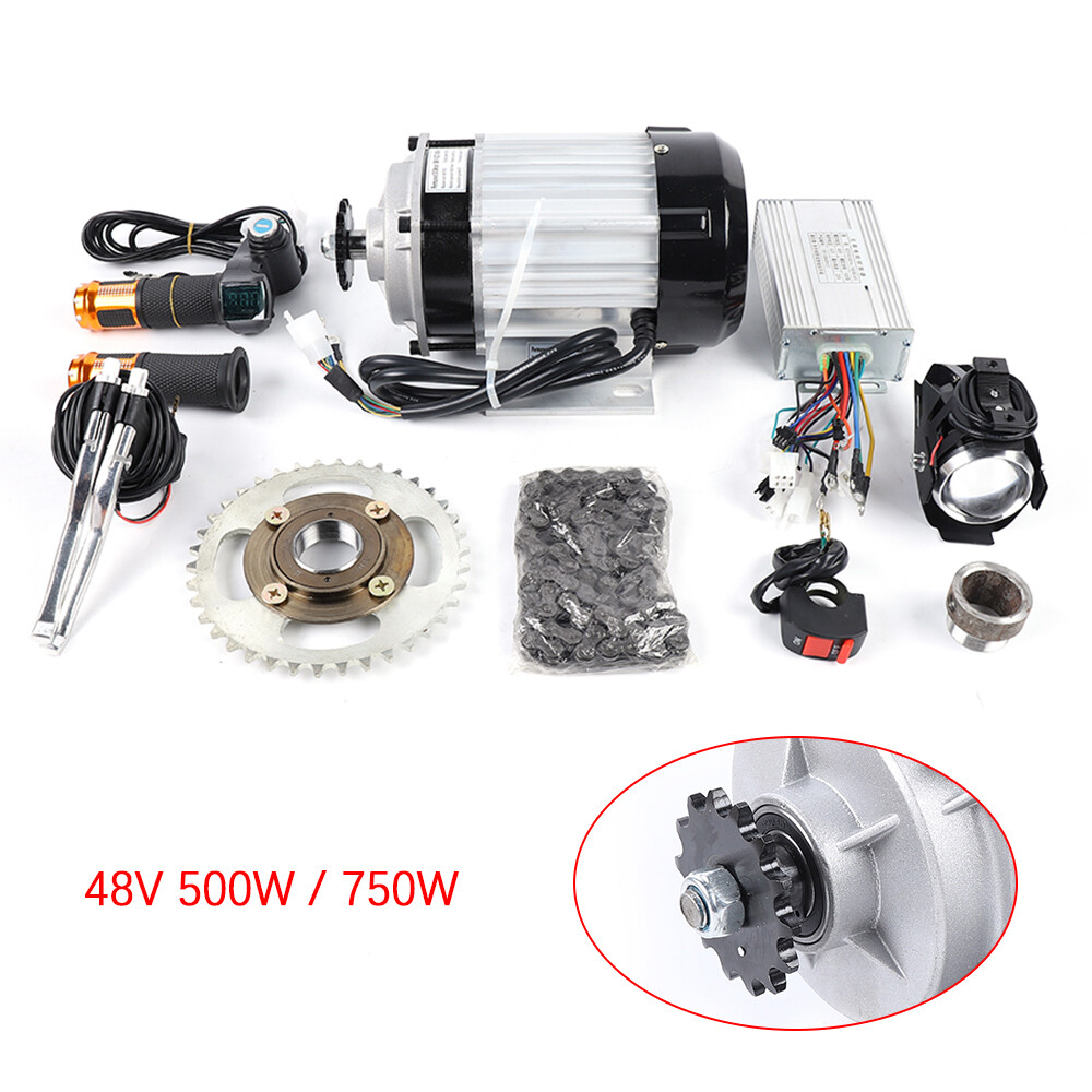 48V 500W/750W Electric Brushless Geared Motor Kit For E-Tricycle Rickshaw Bikes