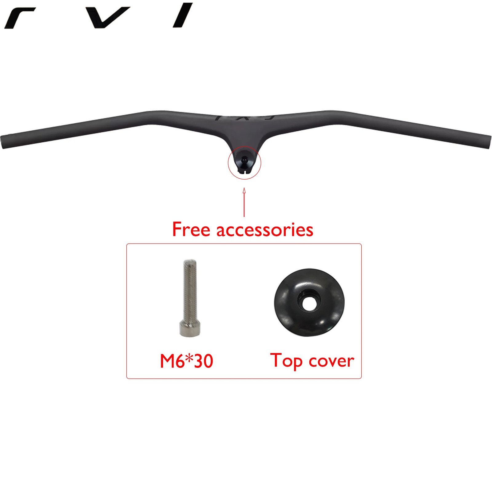MTB Integrated 740mm Handlebar 28.6mm 1/8 Degrees Carbon Flat Riser Handlebar