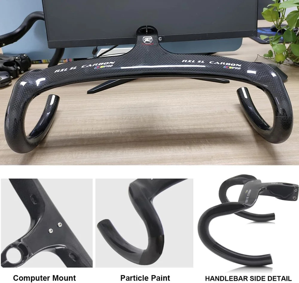 Carbon Road Bike Integrated Drop Bars 28.6mm Internal Routing 400/420/440mm
