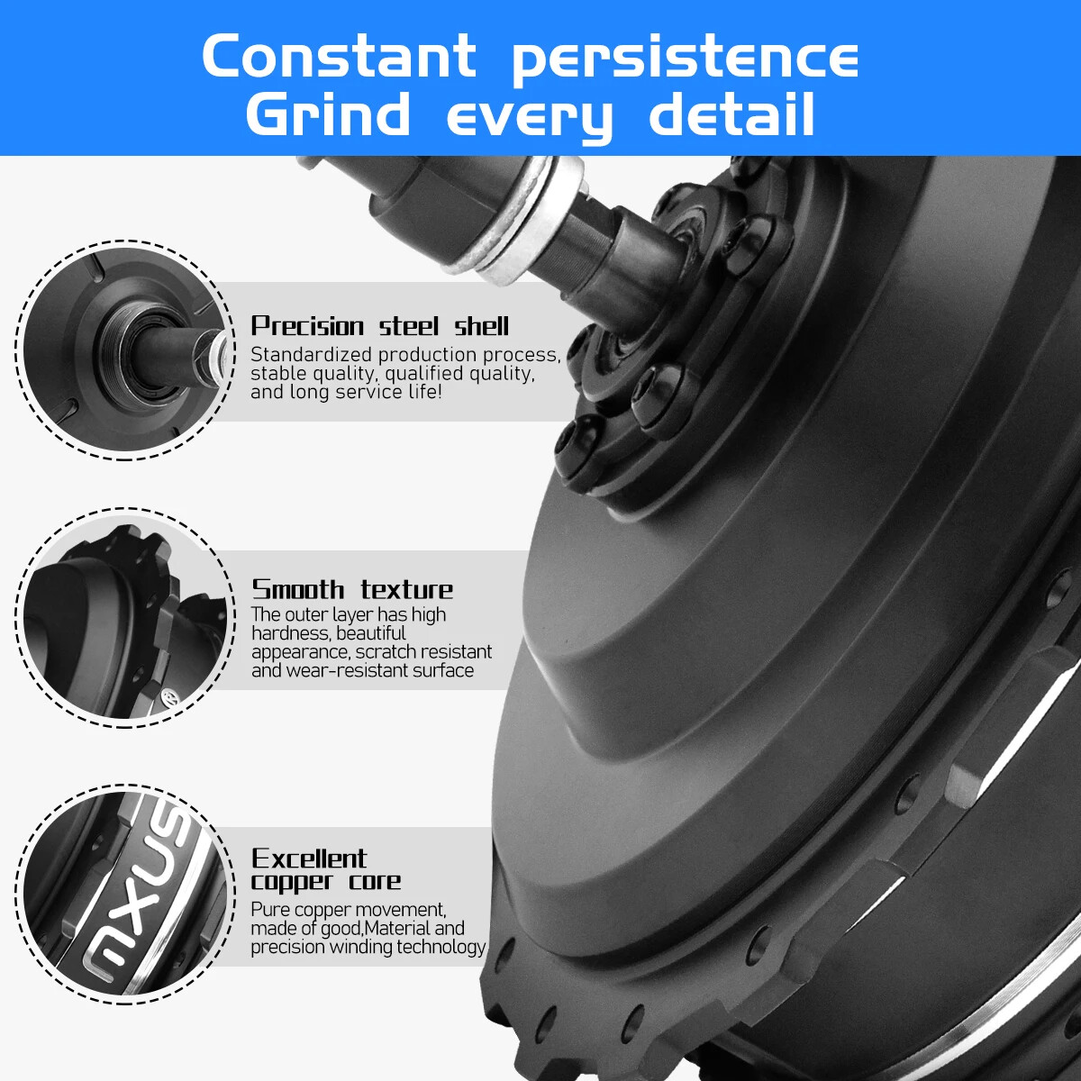 48V 750W Mountain E-bicycle High Speed Rear Brushless Gear Hub Motor Wheel Drive