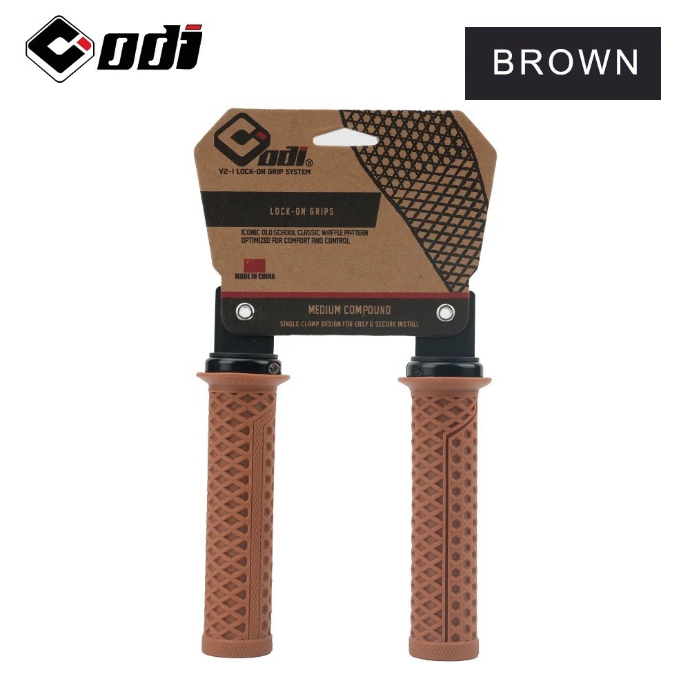 ODI VS-21 MTB Handlebar Grips Lock-On Silicone Waffle Pattern Anti-Slip 130mm