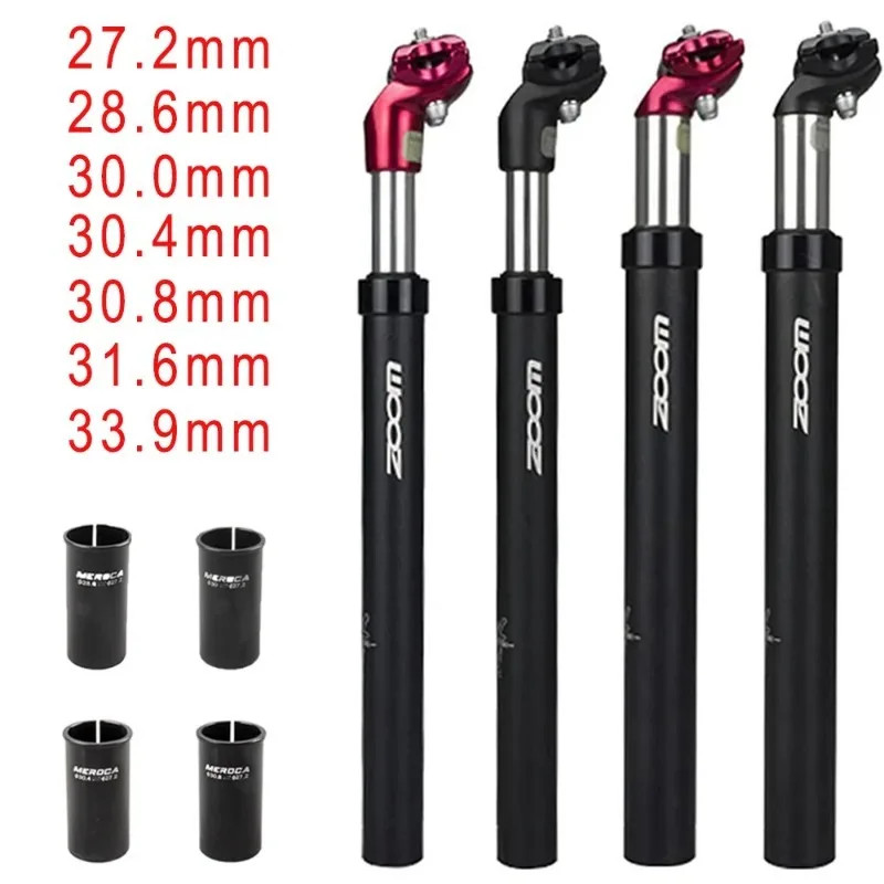 ZOOM Bicycle Suspension Seat Post 27.2/28.6/30.0/30.4/30.8/31.6/33.9*350MM MTB S