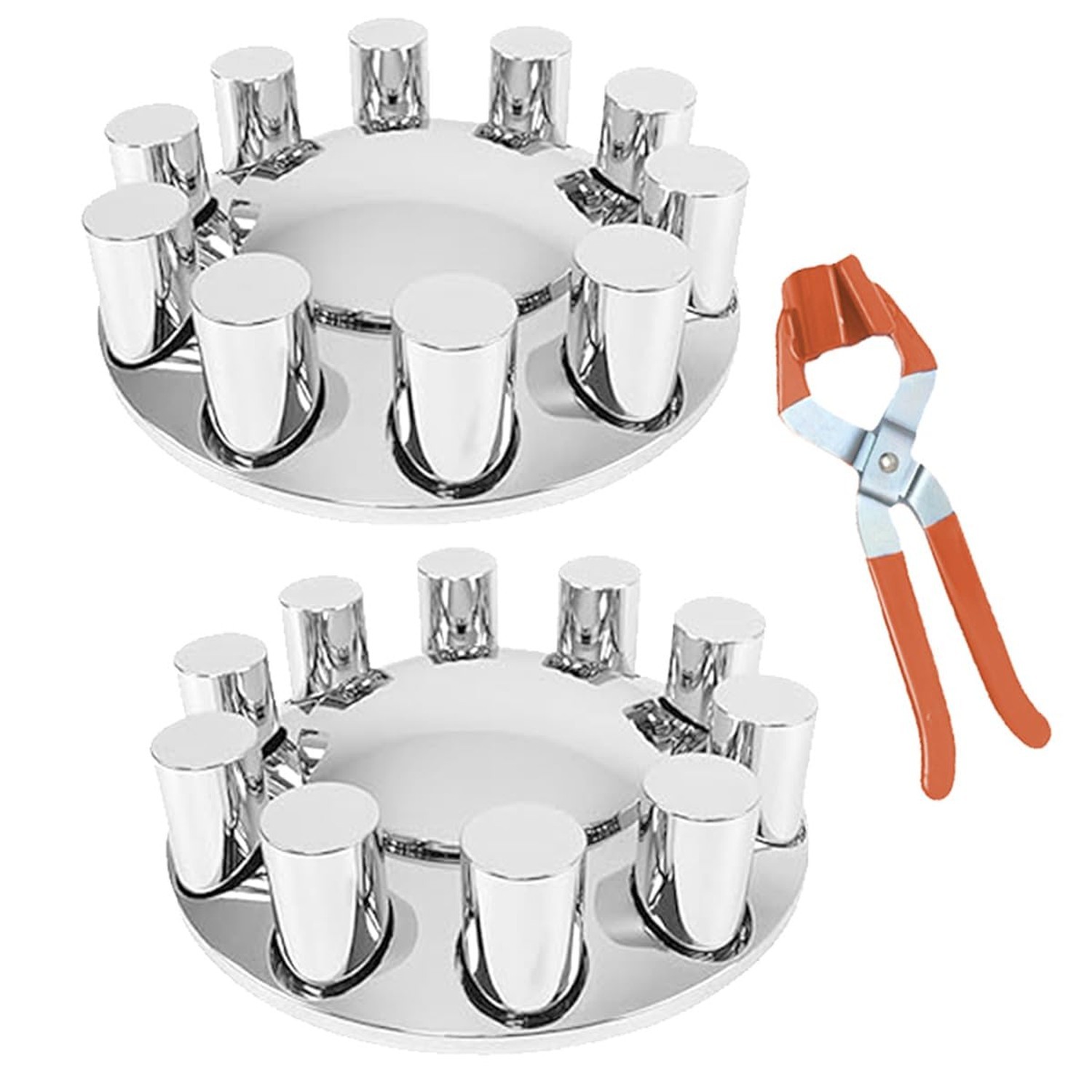 33mm Chrome Front Axle Wheel Cover Set for Semi Trucks ABS Plastic Wheel Hub …