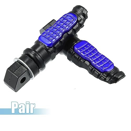 1 Pair Motorcycle Foot Pegs Aluminum Alloy Motorbike Footrests Pedals Blue