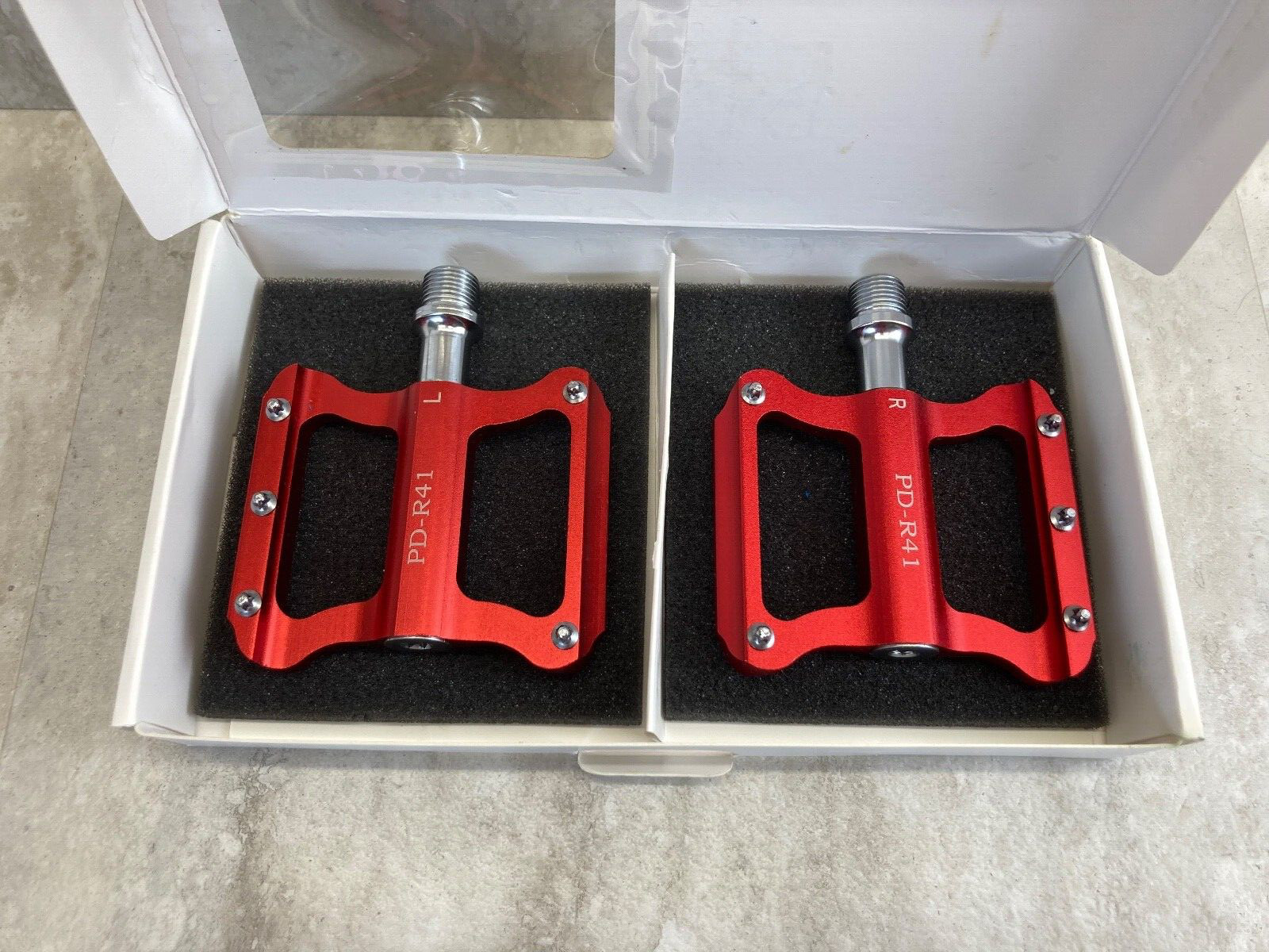 Bicycle Pedals – Aluminum – Red – New/Open Box Promend # TD-R41