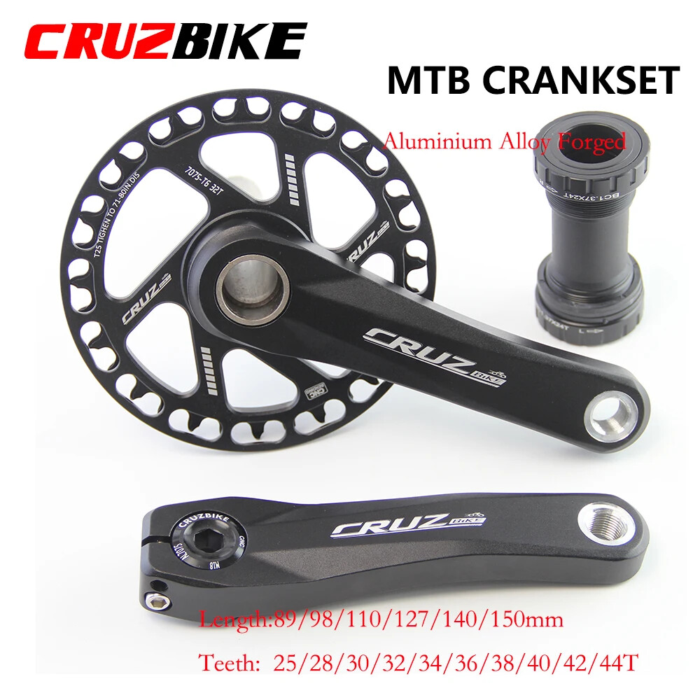 Kid MTB Bicycle Cranksets 89-150mm Hollow Crank with 25-44T Single ChainWheel