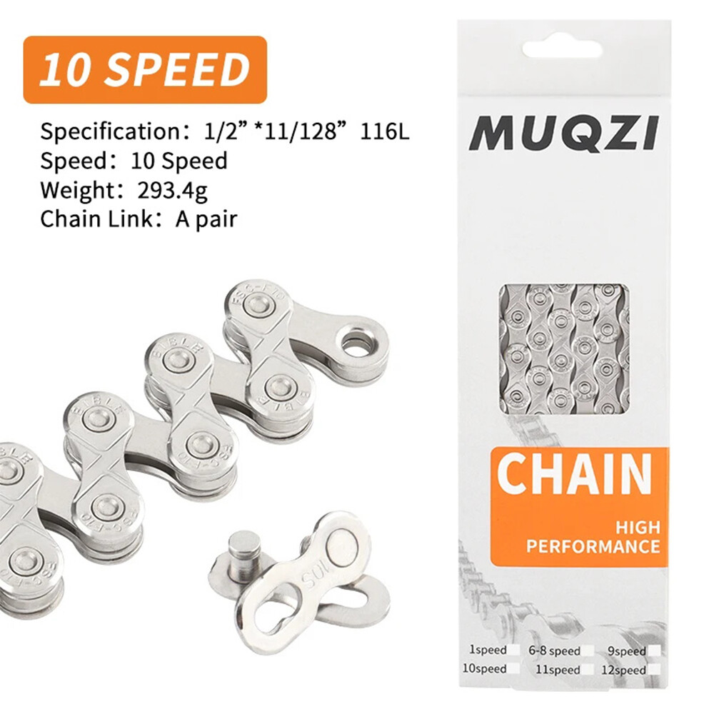 MUQZI 6/7/8/9/10/11/12 Speed Silver Steel MTB Road Bicycle Chain Shifter Chain