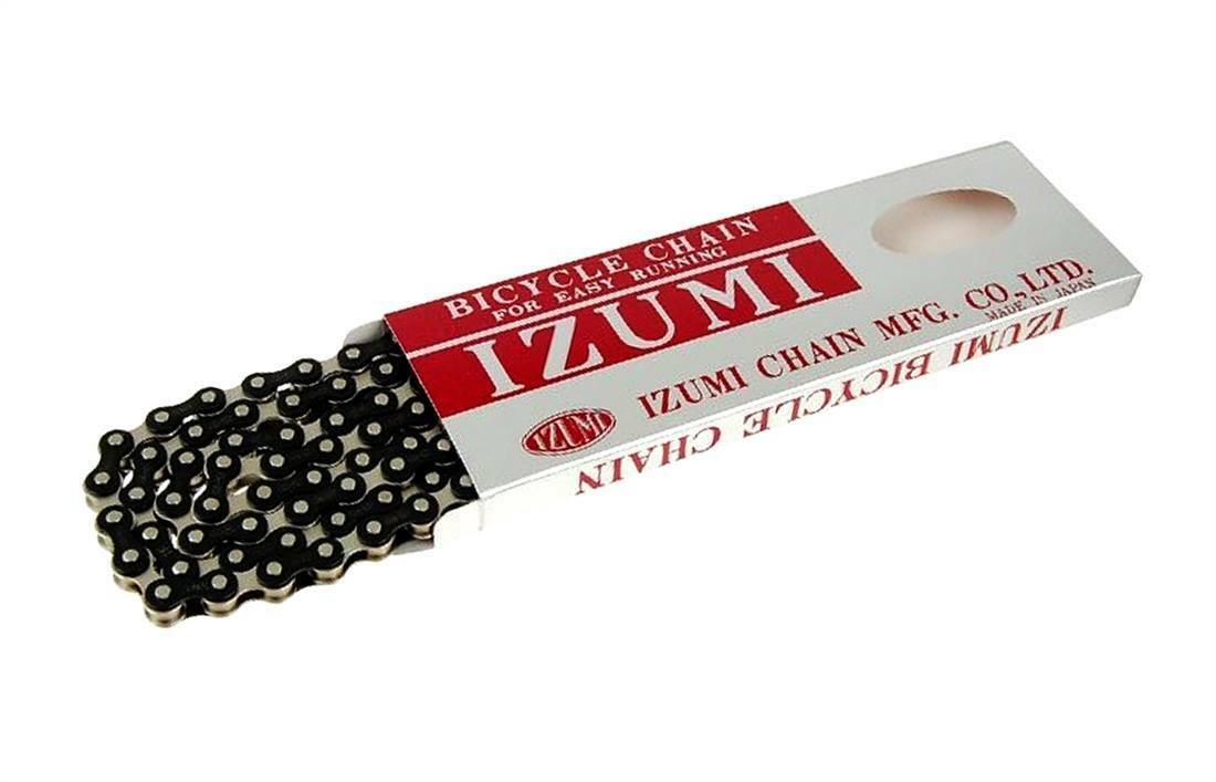 Izumi Jet Black Single Speed Chain 1/8″ Black/Silver 116L Track Fixed BMX Bike