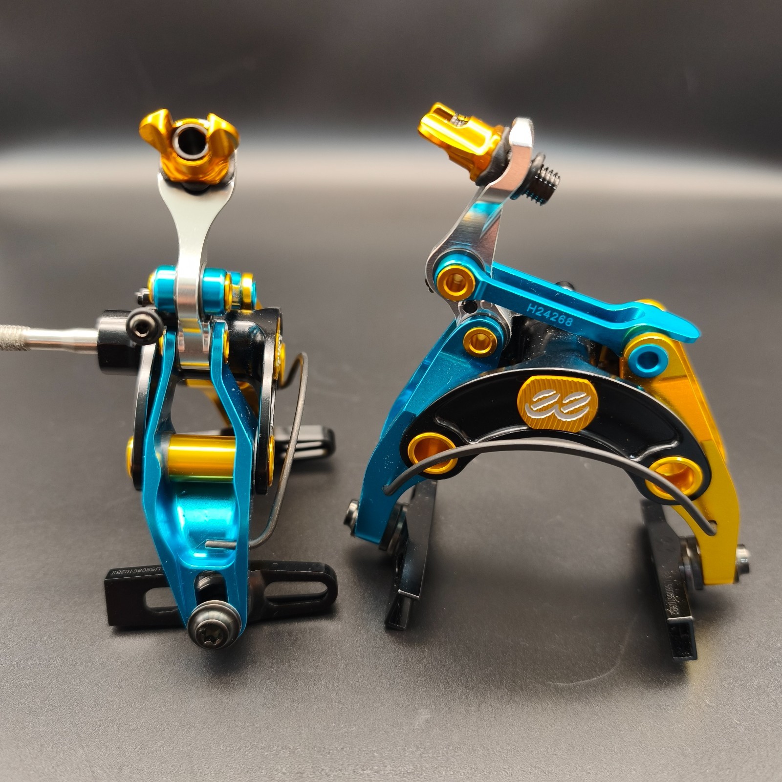 Cane Creek G4 eeBrake Aquaking Edition Regular Mount Set Turquoise/Gold