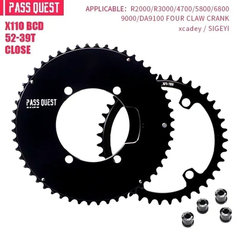 PASS QUEST 110 BCD Road Bike Chainring for Shimano 4700 5800 6800 9000 R2000