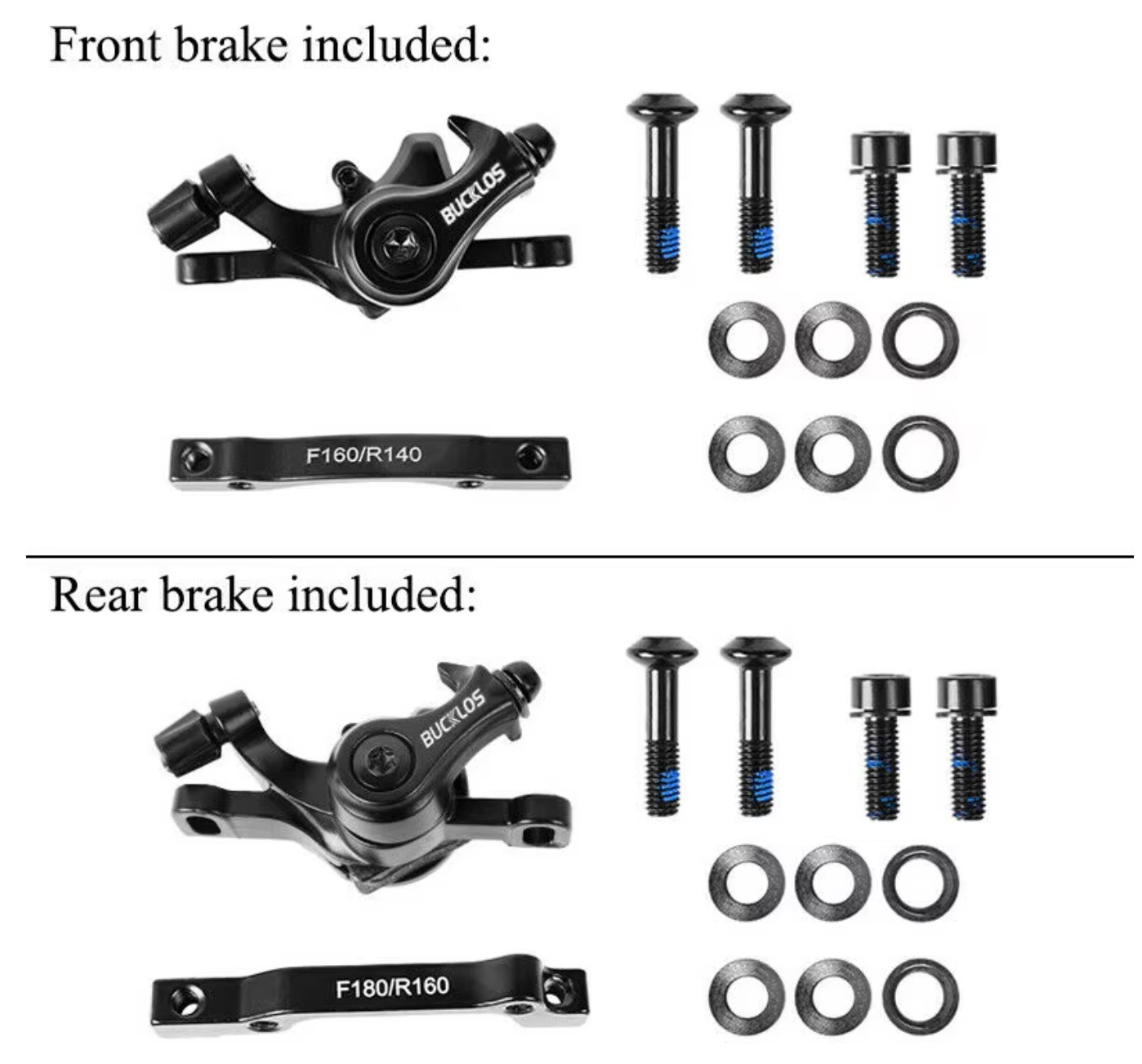 BUCKLOS Bicycle Disc Brake Caliper 160mm Front/Rear Line Pulling Disc Brake