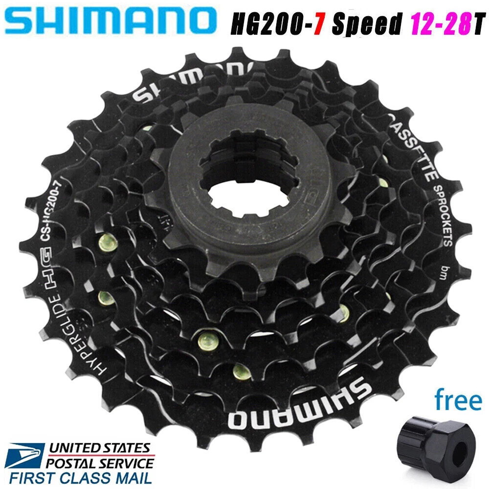 SHIMANO CS-HG200 7 Speed Cassette MTB Bike Bicycle 12-28T With Lockring Tool