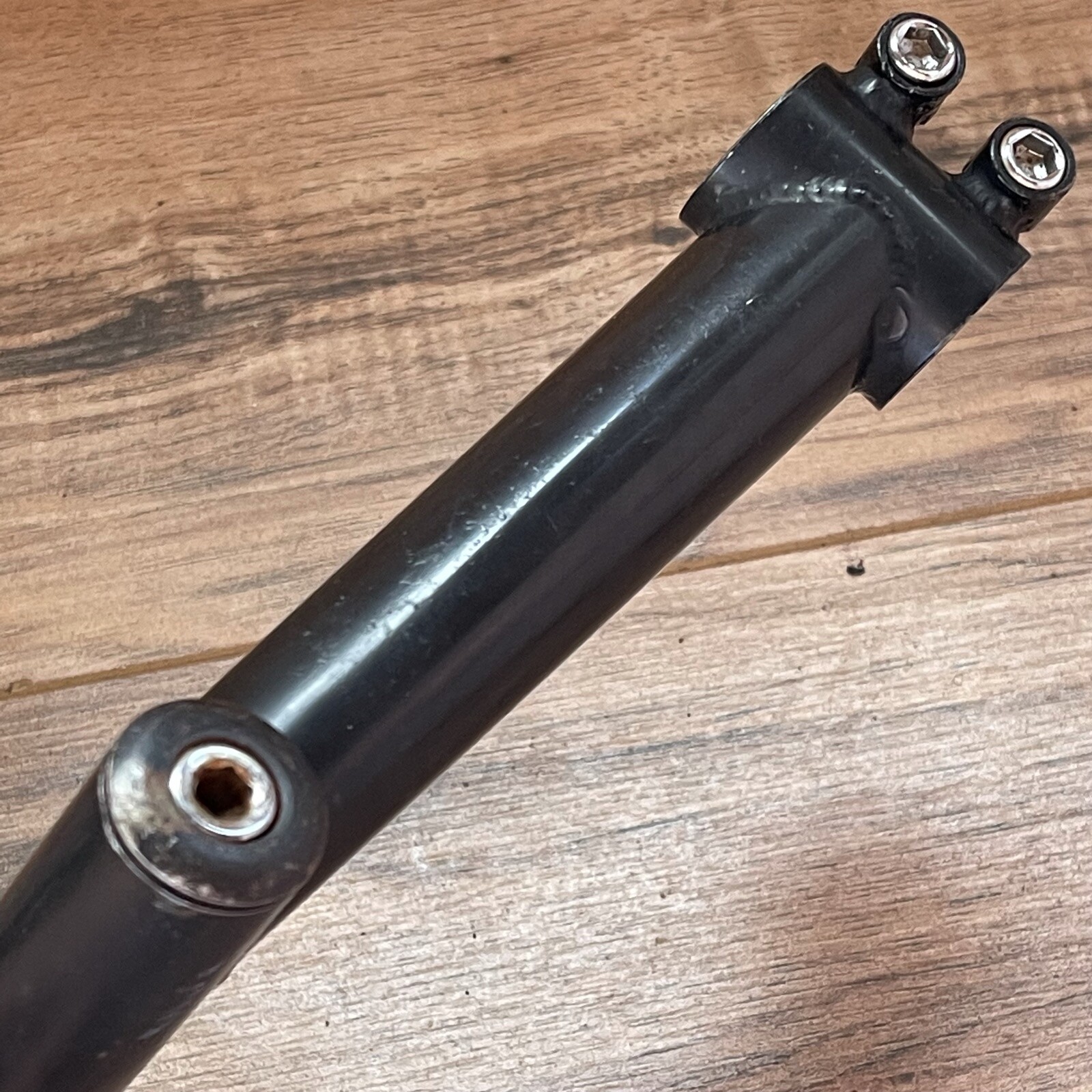 Black Chromoly 1 1/8 Inch 25.4 MTB  Quill Stem 130 15 Degree 25.4