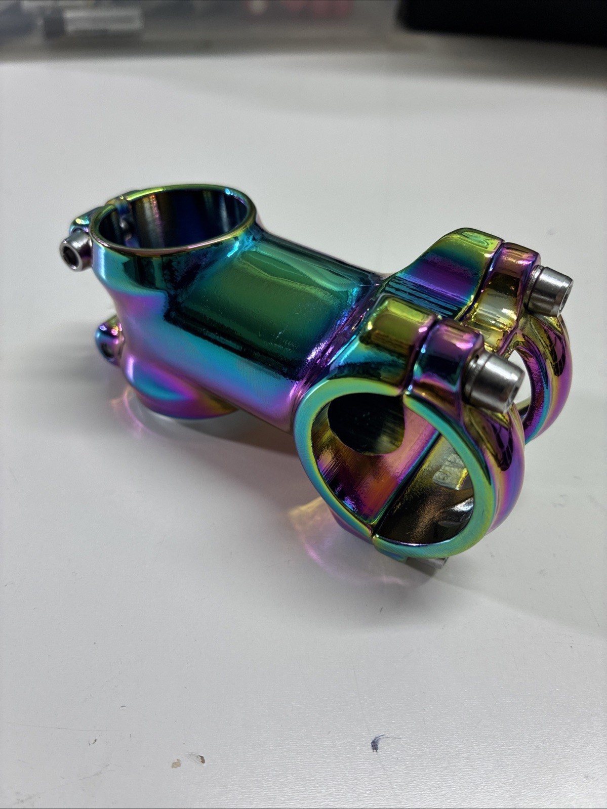 Anodized oil slick stem 60 mm 1 1/8 inch 31.8 +/-6 degree road mountain bike