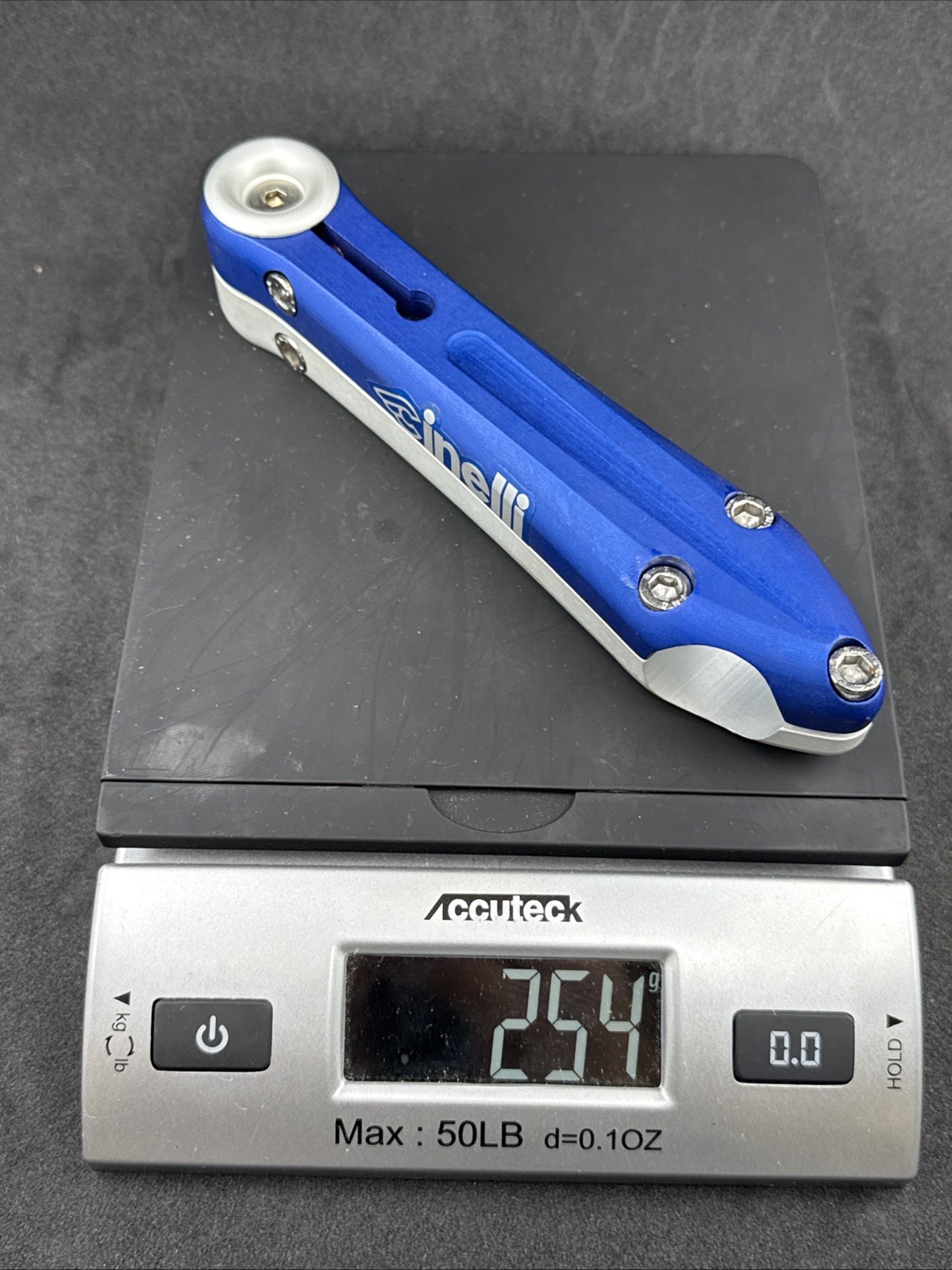 Vintage Cinelli SESAMO Stem Silver & Blue 140mm 25.4mm 1in Steerer 26.0mm Clamp