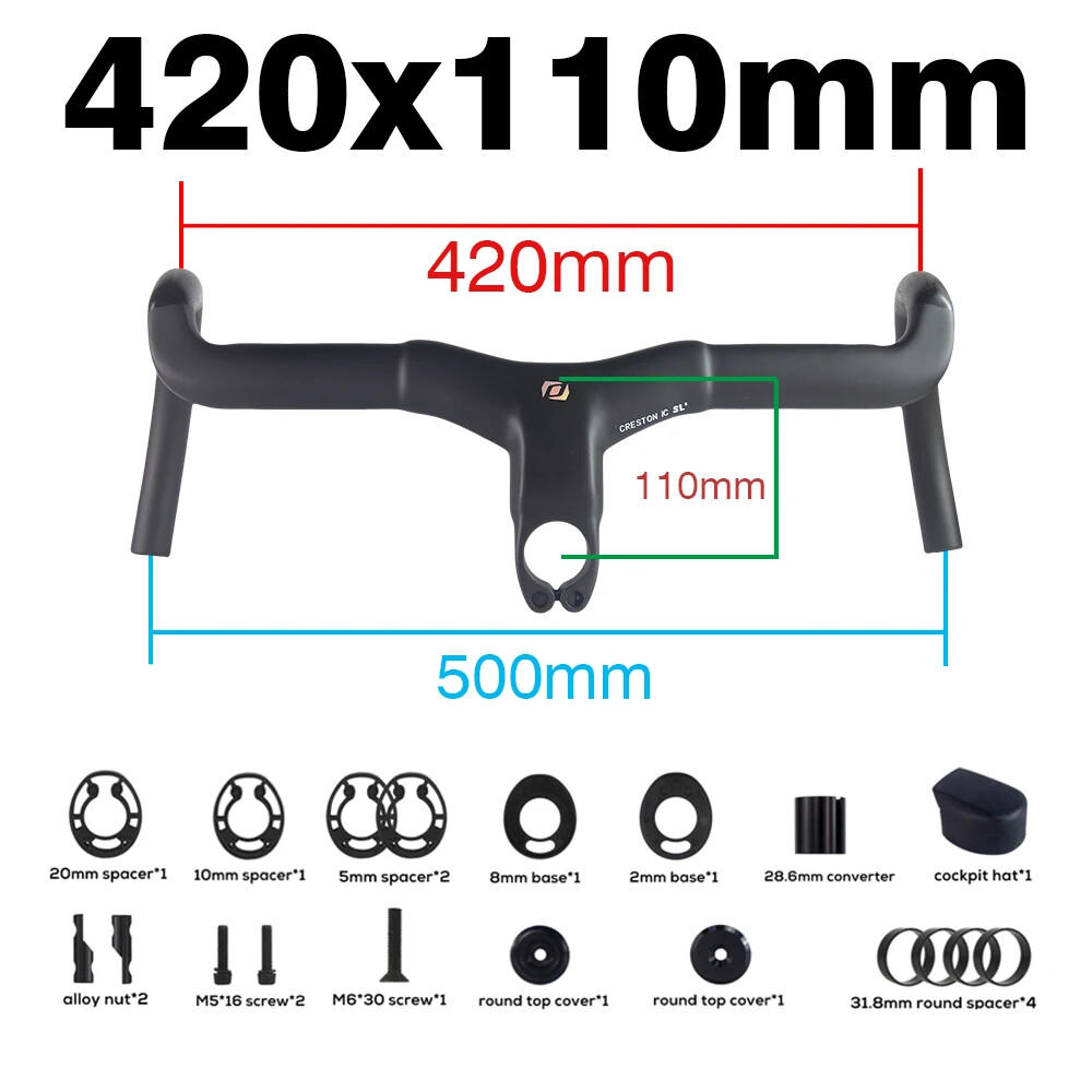 Gravel Integrated Cockpit Drop Bar Internal Cable Routing Bike Carbon Handlebar