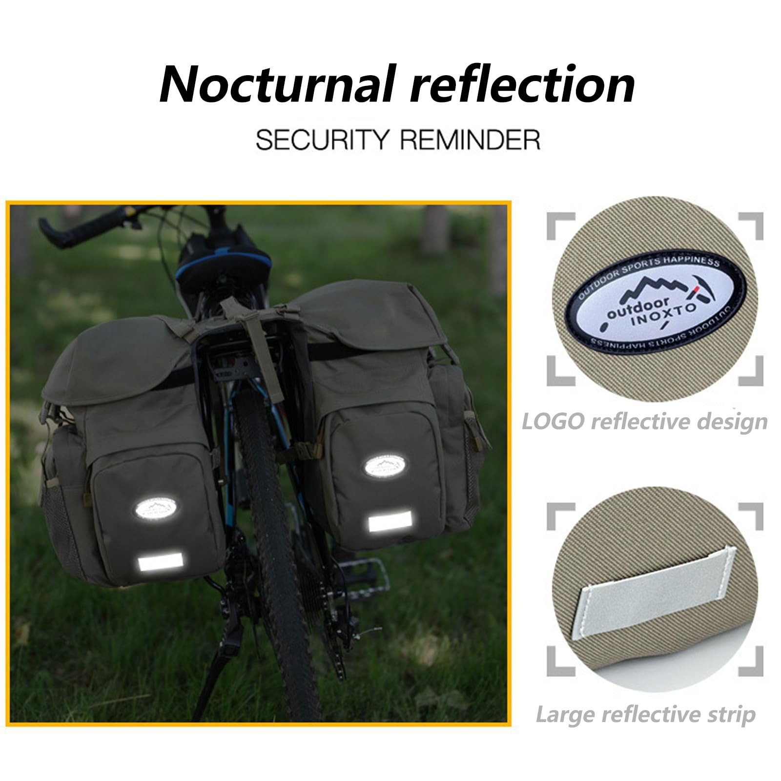 50L Panniers Bike Bags, Waterproof Bike Panniers Made of High-Density 600D Po…