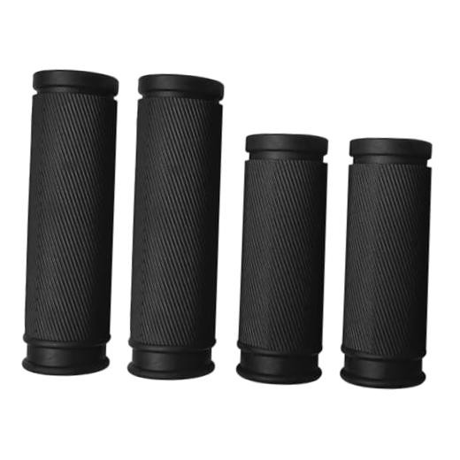 4Pcs Bike Handlebar Grips, 85mm 105mm TPR Rubber Short Grips Fit Twist Black